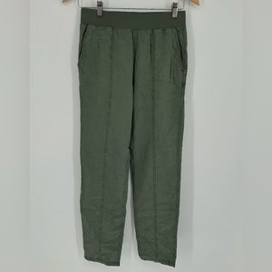 NWOT Faherty Arlie Day Linen Blend Pants Green Pull On Comfortable $139 A7